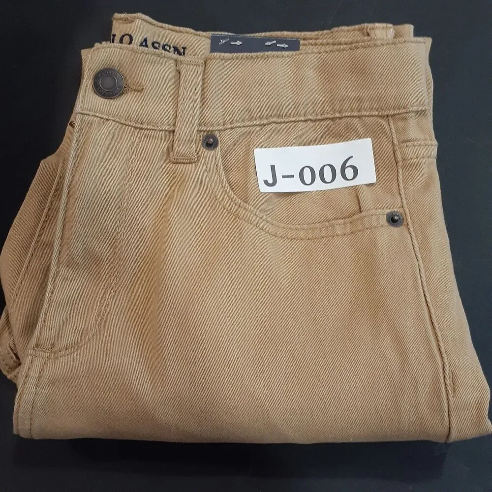 U.S. Polo Assn Straight Twill Jeans Pants Honey Yellow Boys Size 14 NWT